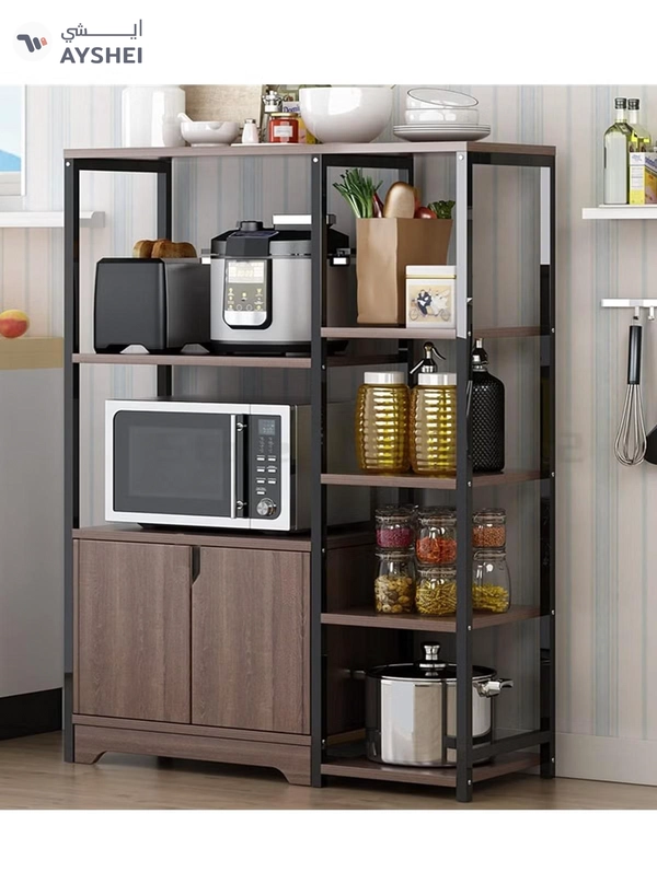 DubaiGallery Kitchen Standing Shelf Units Kitchen Rack with Storage Cabinet,4-Tier Multi Function Microwave Oven Stand,Spice Holder