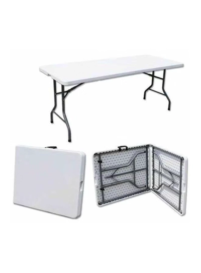 ALMUFARREJ Plastic Rectangle Folding Table White/Grey-2