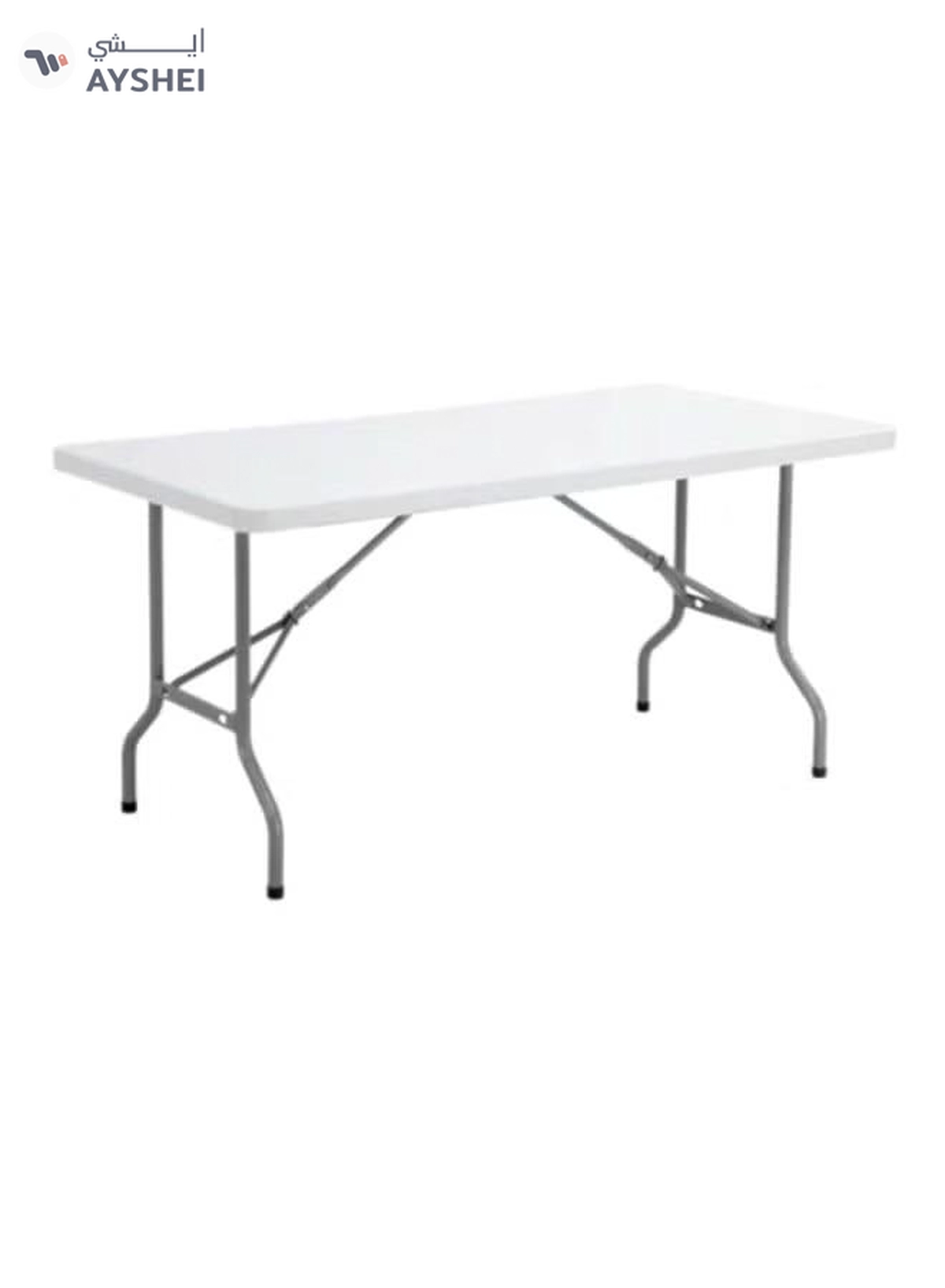 ALMUFARREJ Plastic Rectangle Folding Table White/Grey-1-1