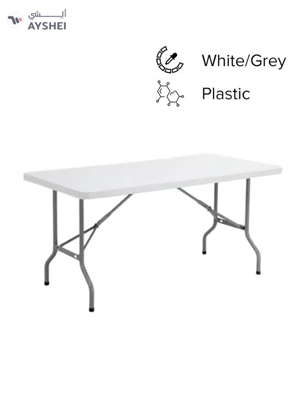 ALMUFARREJ Plastic Rectangle Folding Table White/Grey