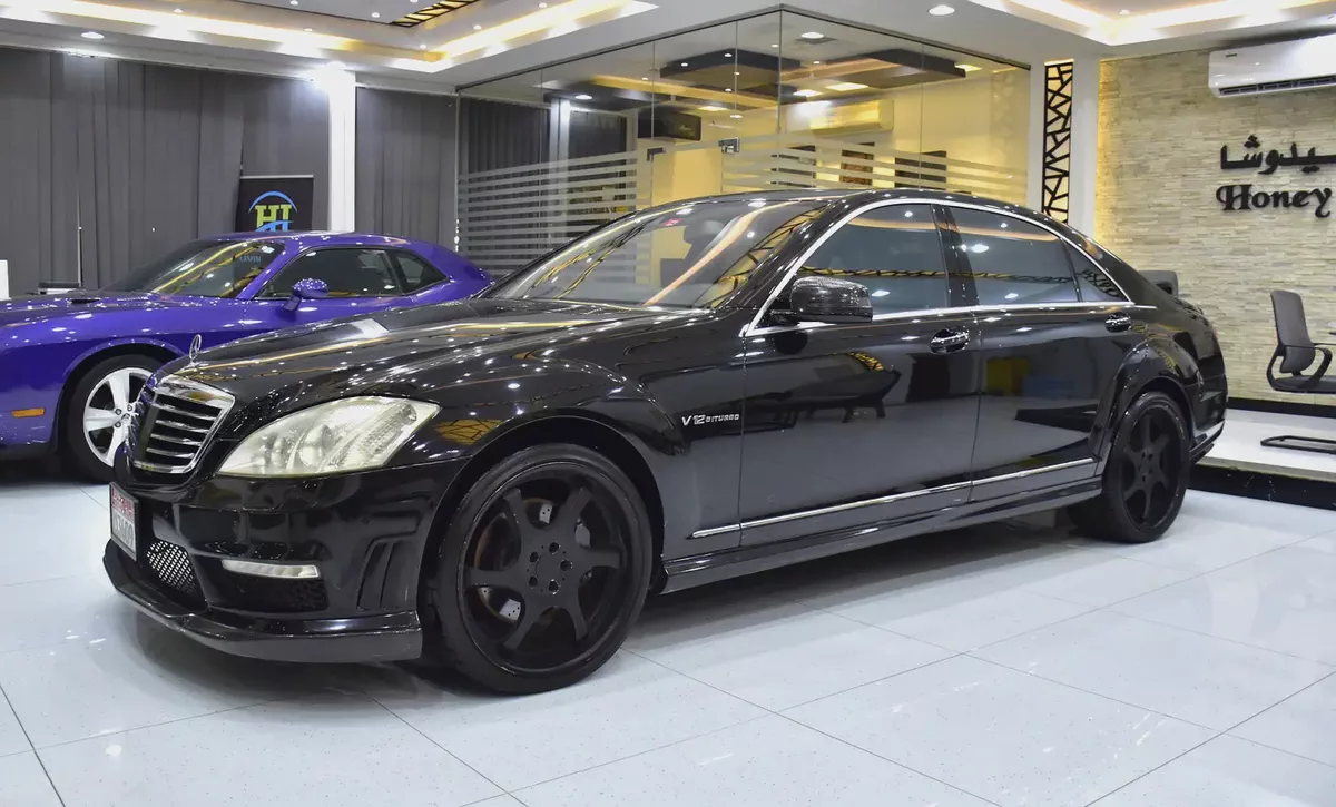 ORIGINAL PAINT ( صبغ وكاله ) Mercedes Benz S600 AMG V12 ( 2008 Model ) in Black Color Japanese Specs-1-1