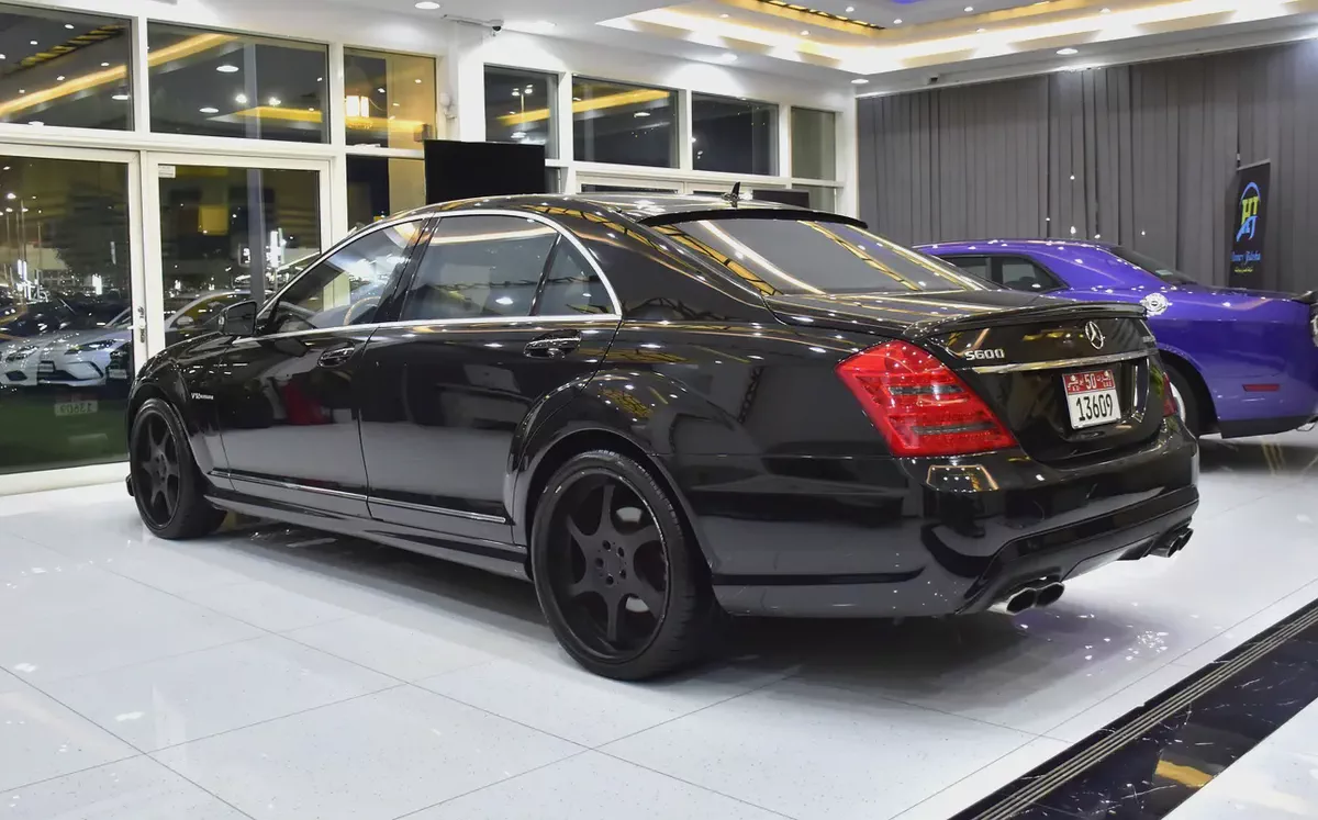 ORIGINAL PAINT ( صبغ وكاله ) Mercedes Benz S600 AMG V12 ( 2008 Model ) in Black Color Japanese Specs-6-6