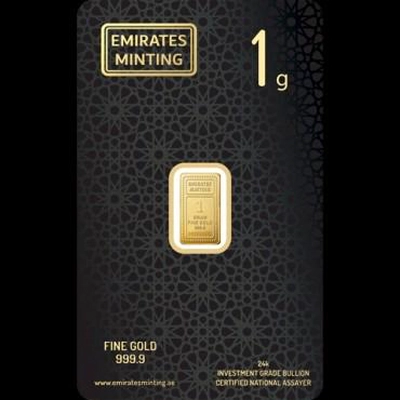 Emirates Minting 1g 24K 999.9 Fine Gold Bar-0