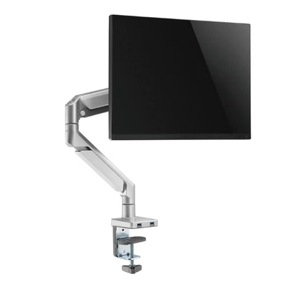 NAVODESK Single Monitor Desk Mount with Gas Spring Tech And USB Silver-0