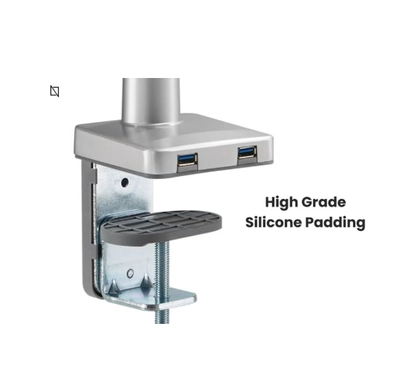 NAVODESK Single Monitor Desk Mount with Gas Spring Tech And USB Silver-4