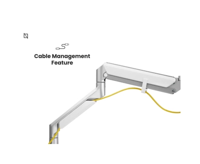NAVODESK Single Monitor Desk Mount with Gas Spring Tech And USB Silver-2