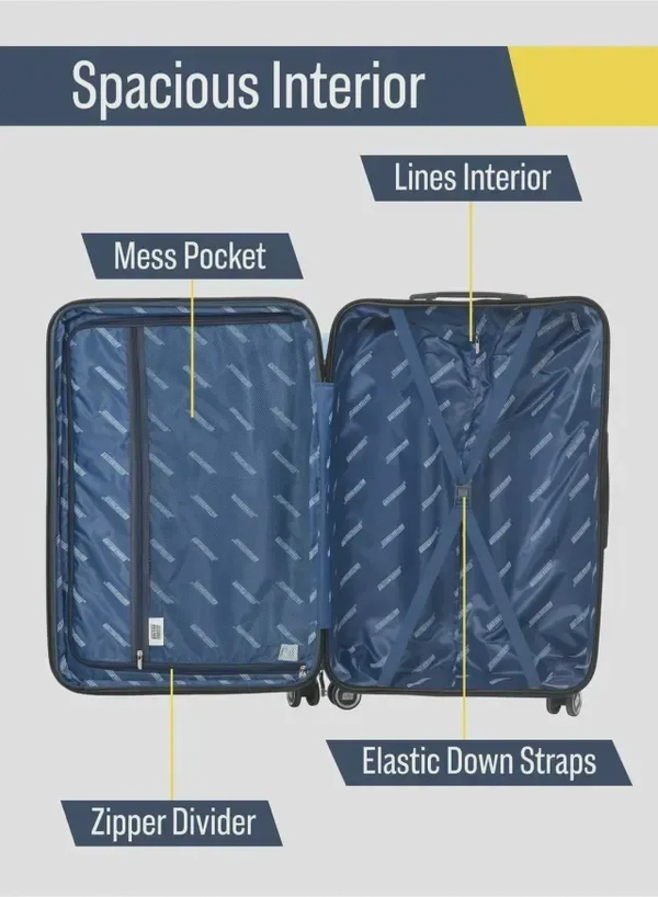 British Tourister British Tourister 3-Piece ABS Hard Shell Luggage Set (20/24/28 Inch) with Expandable Layer – Lightweight Suitcases with Spinner Wheels, Aluminium Trolley – Travel Trolley Bag Set