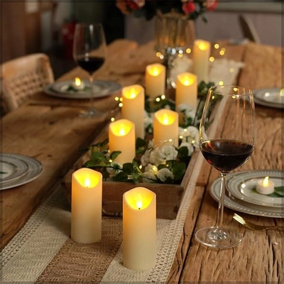 YATAI Flameless Pillar Candles, Battery Operated LED Light Floating Candles-4