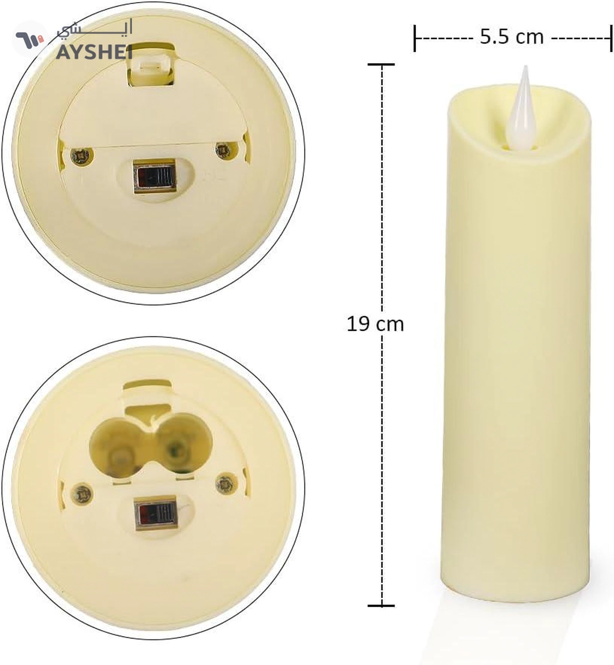 YATAI Flameless Pillar Candles, Battery Operated LED Light Floating Candles-1-1
