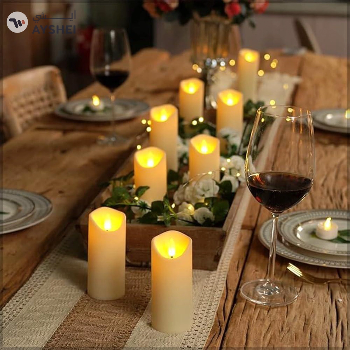 YATAI Flameless Pillar Candles, Battery Operated LED Light Floating Candles-4-4
