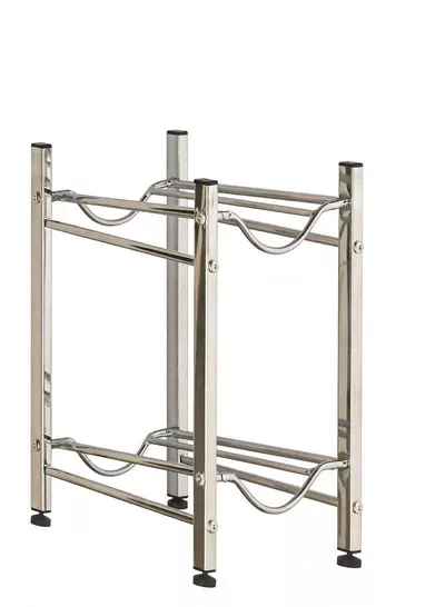 Water Storage Rack 1PCS – Two Tier Bucket and Water Bottle Organizer, Sturdy Metal Floor Stand, Compact Space Saving Design for Home, Kitchen, Office, Pantry, Restaurant and Commercial Storage EU-364363-2