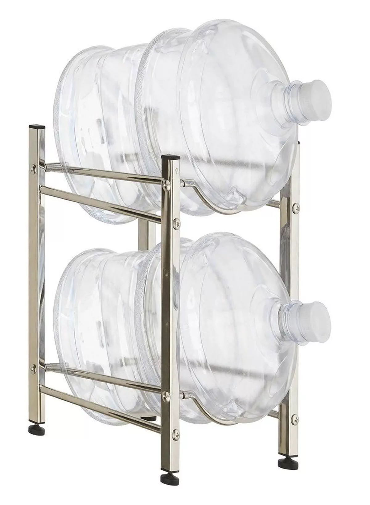 Water Storage Rack 1PCS – Two Tier Bucket and Water Bottle Organizer, Sturdy Metal Floor Stand, Compact Space Saving Design for Home, Kitchen, Office, Pantry, Restaurant and Commercial Storage EU-364363-3-3