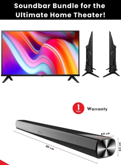 Hisense 43-inch Smart Full HD TV + Soundbar Bundle | VIDAA OS, DTS Virtual-X, HDMI ARC, Bluetooth, USB, FM Radio – Home Entertainment Package 43A4K+SOUNDBAR Black-3