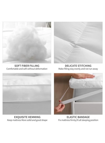 Eworld Double Mattress Topper Extra Soft Cotton and Fluffy Proctor for Bed-5
