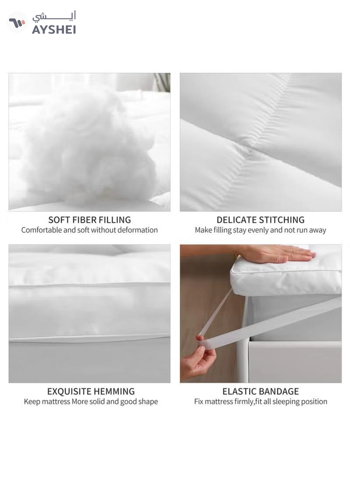 Eworld Double Mattress Topper Extra Soft Cotton and Fluffy Proctor for Bed-5-5