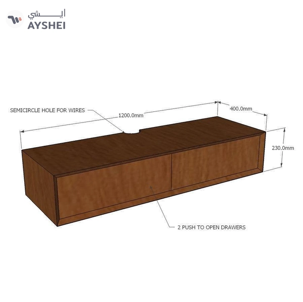 Klaus Wall Mounted TV Unit, 120 cms
