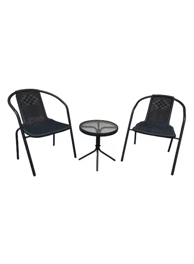 3-Piece Bistro Table Garden Furniture Balcony Furniture Patio Furniture Patio Furniture Outdoor Garden Lounge 1 Table and 2 Chairs for Porches Courtyards Patios Balconies Pool Edges-3