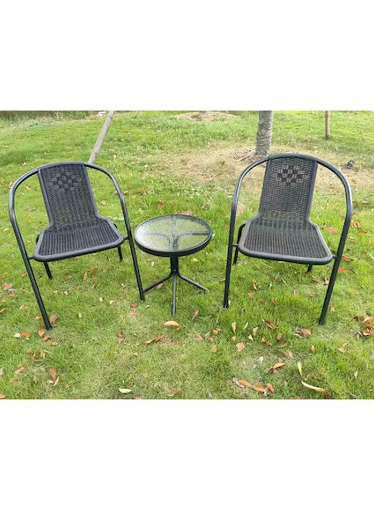 3-Piece Bistro Table Garden Furniture Balcony Furniture Patio Furniture Patio Furniture Outdoor Garden Lounge 1 Table and 2 Chairs for Porches Courtyards Patios Balconies Pool Edges