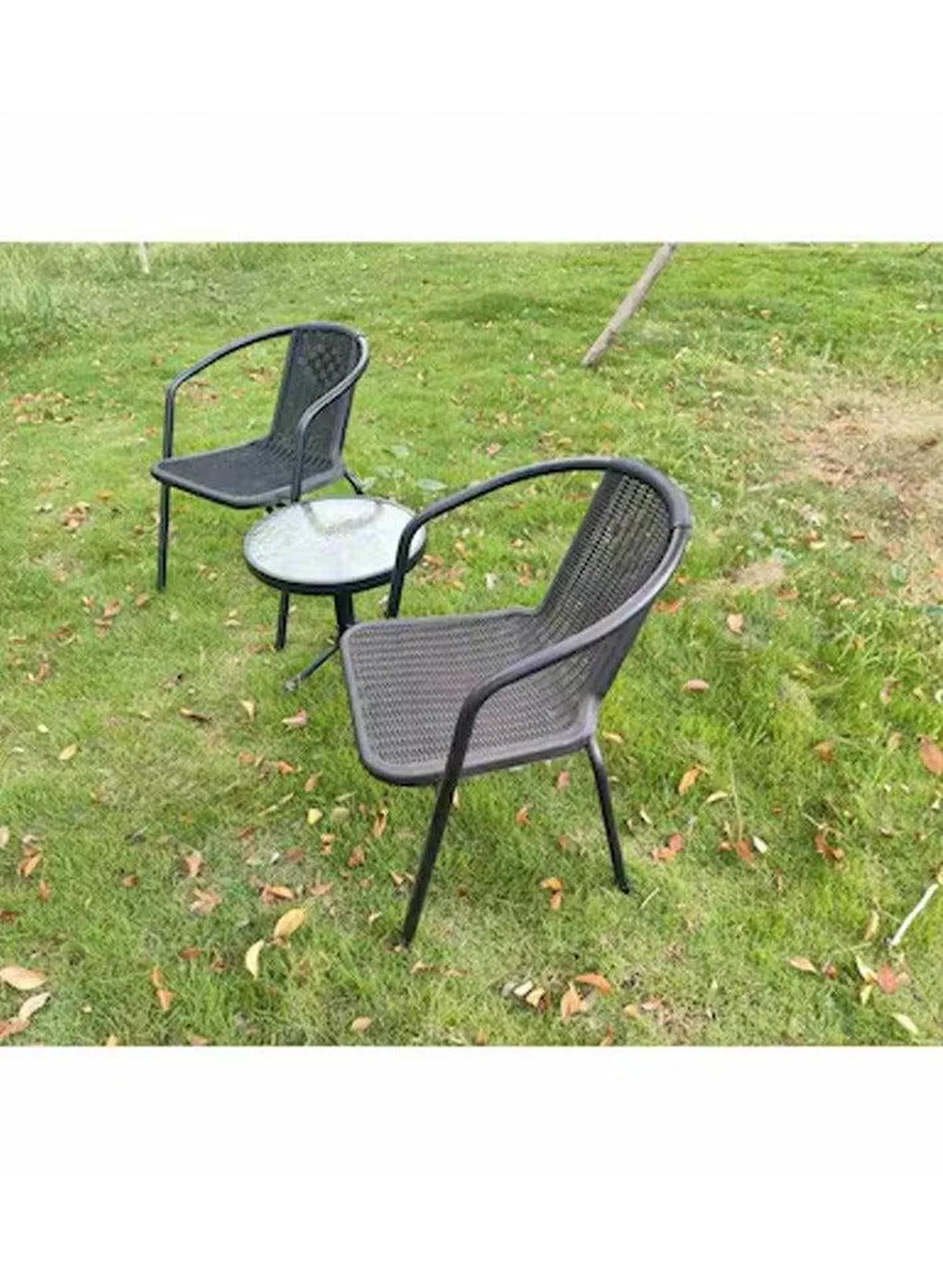 3-Piece Bistro Table Garden Furniture Balcony Furniture Patio Furniture Patio Furniture Outdoor Garden Lounge 1 Table and 2 Chairs for Porches Courtyards Patios Balconies Pool Edges-1-1