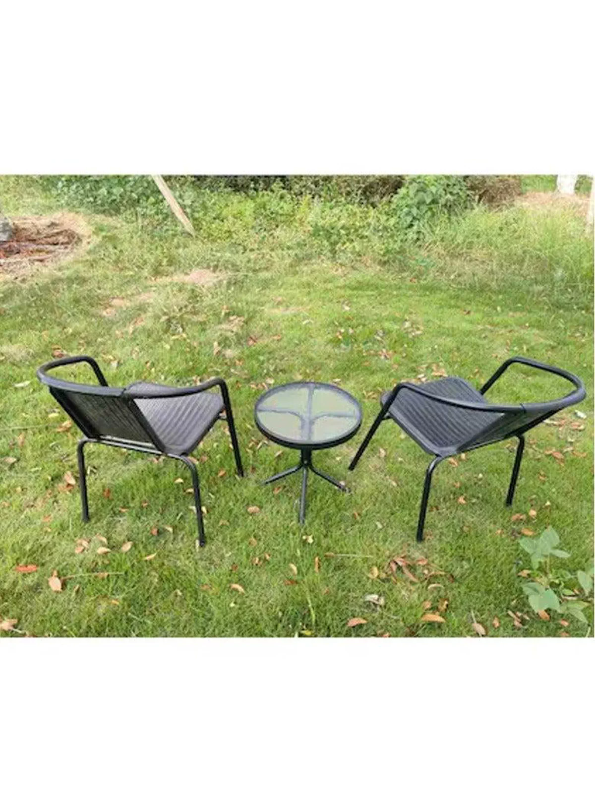 3-Piece Bistro Table Garden Furniture Balcony Furniture Patio Furniture Patio Furniture Outdoor Garden Lounge 1 Table and 2 Chairs for Porches Courtyards Patios Balconies Pool Edges-2-2