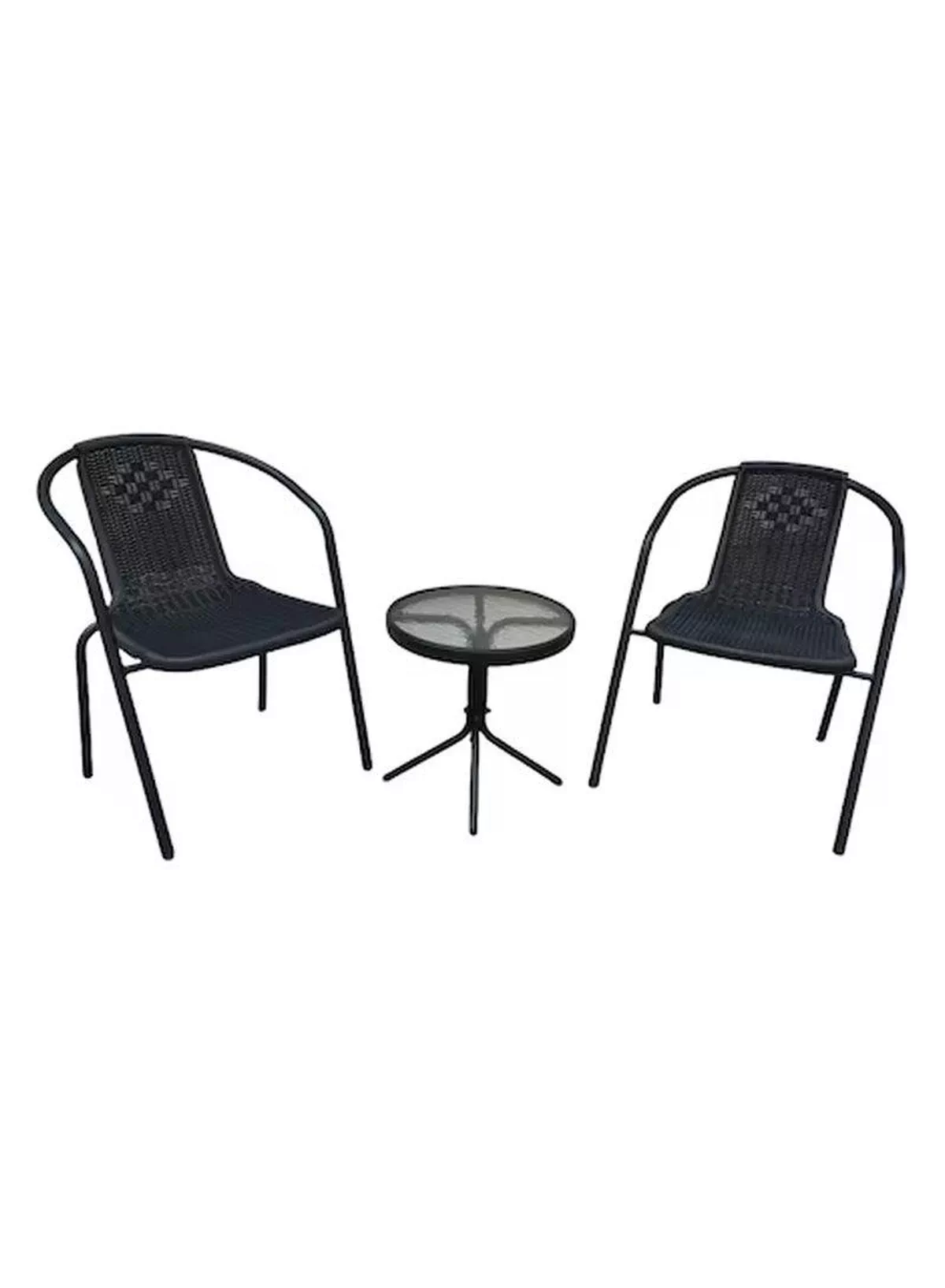 3-Piece Bistro Table Garden Furniture Balcony Furniture Patio Furniture Patio Furniture Outdoor Garden Lounge 1 Table and 2 Chairs for Porches Courtyards Patios Balconies Pool Edges-3-3