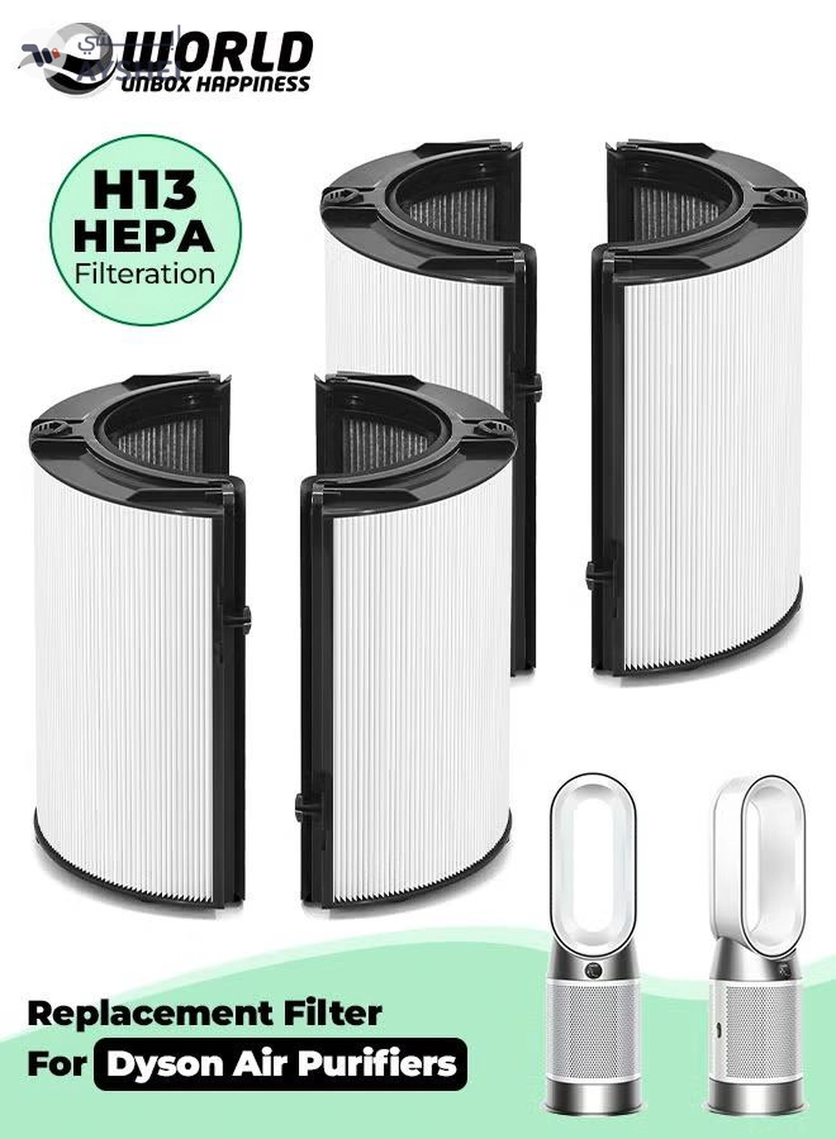 Eworld Replacement Filter for Dyson Air Purifier with Cleaning Brush-1-1