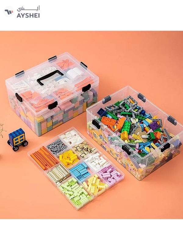 Eworld Large Plastic Storage Box – Multi-Compartment Organizer for Medicine, Toys, and Tools