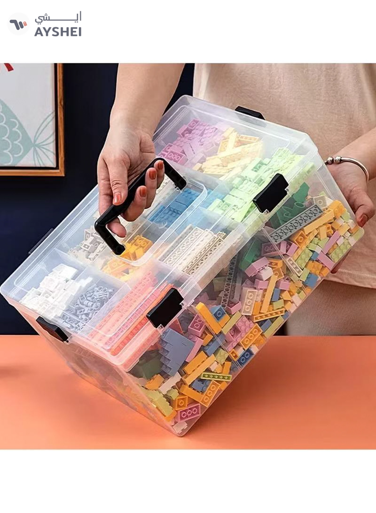 Eworld Large Plastic Storage Box – Multi-Compartment Organizer for Medicine, Toys, and Tools-5-5
