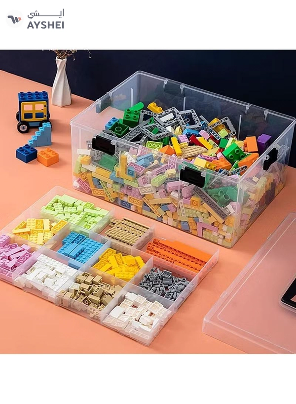Eworld Large Plastic Storage Box – Multi-Compartment Organizer for Medicine, Toys, and Tools