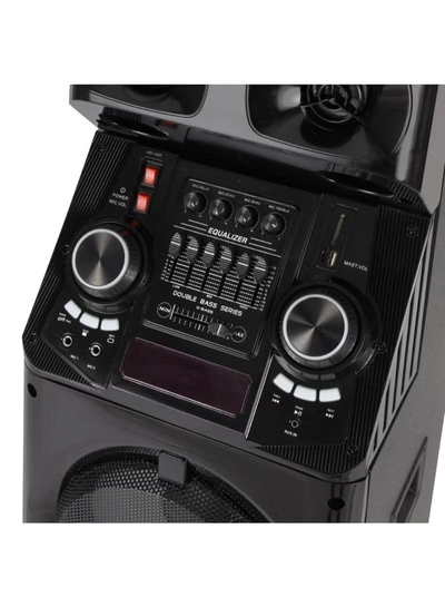 Geepas Professional Active Speaker System- GMS11169| Bluetooth and FM Stereo Radio| Includes a UHF Microphone and a Remote Control| 800 PMPO, X-Bass Volume Control, Graphic Equalizer| Black, 2 Years Warranty-3