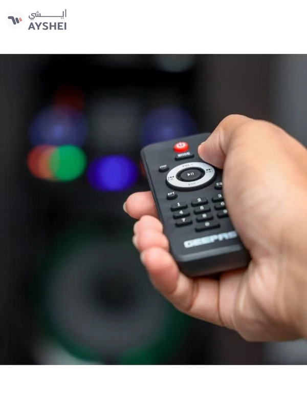 Geepas Professional Active Speaker System- GMS11169| Bluetooth and FM Stereo Radio| Includes a UHF Microphone and a Remote Control| 800 PMPO, X-Bass Volume Control, Graphic Equalizer| Black, 2 Years Warranty