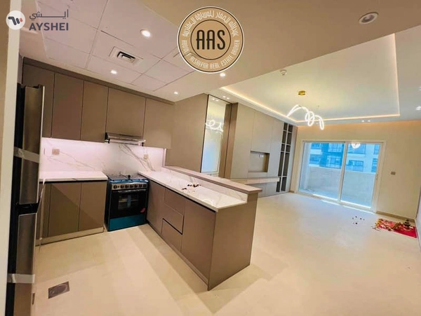 new 1bhk / apartment with kitchen appliances and Specious balcny in Arjan / ready to move / 80k AED