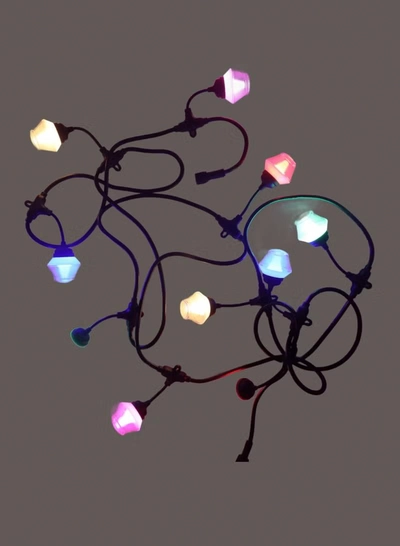 Yuwell Ramadan Lights 10 Led Light Fairy String Lights RGB Lights Outdoor Courtyard Light For Garden Party Decor Light 5 Meter Outdoor String Lights Ramadan Decorations Lights-4