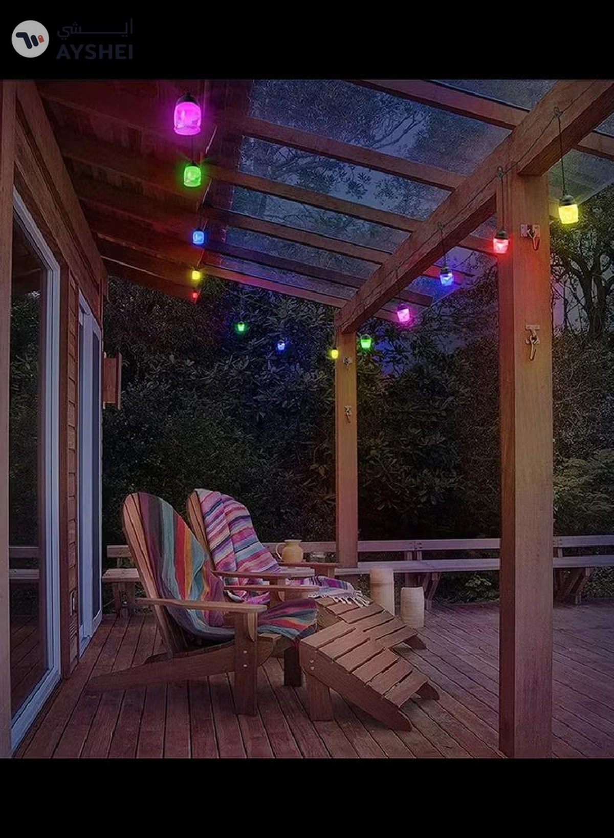 Yuwell Ramadan Lights 10 Led Light Fairy String Lights RGB Lights Outdoor Courtyard Light For Garden Party Decor Light 5 Meter Outdoor String Lights Ramadan Decorations Lights-3-3