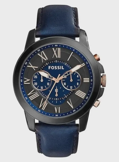 Fossil Men's Grant Water Resistant Analog Watch FS5061 - 43 mm - Blue-0
