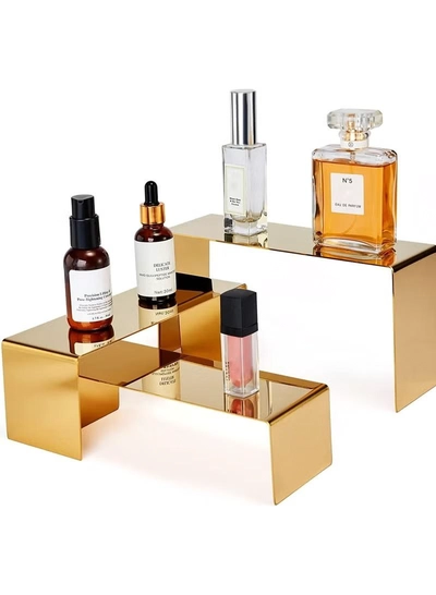 Eworld 6 Pack Black Acrylic Display Risers for Jewelry and Decorative Items-1
