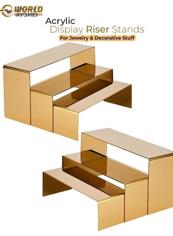 Eworld 6 Pack Black Acrylic Display Risers for Jewelry and Decorative Items