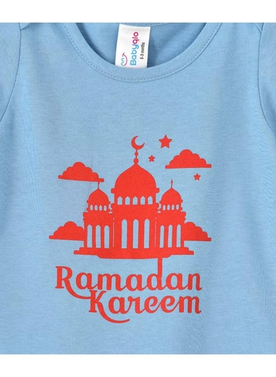 Babyqlo Festive Printed Onesies Sky Blue-2