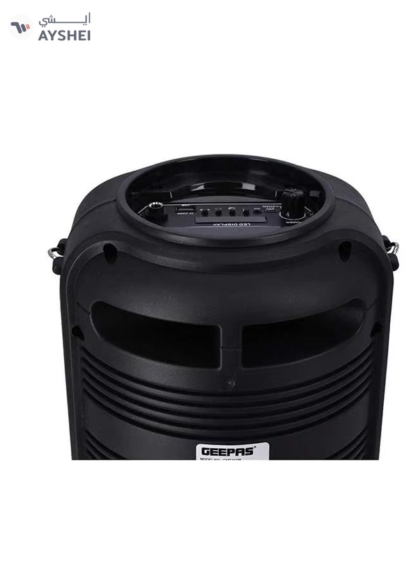 GEEPAS Rechargeable Portable Speaker With 1800 mAh Huge Battery GMS11186 Black
