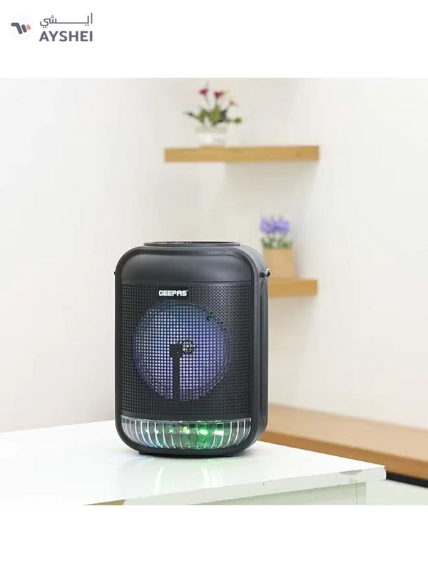 GEEPAS Rechargeable Portable Speaker With 1800 mAh Huge Battery GMS11186 Black