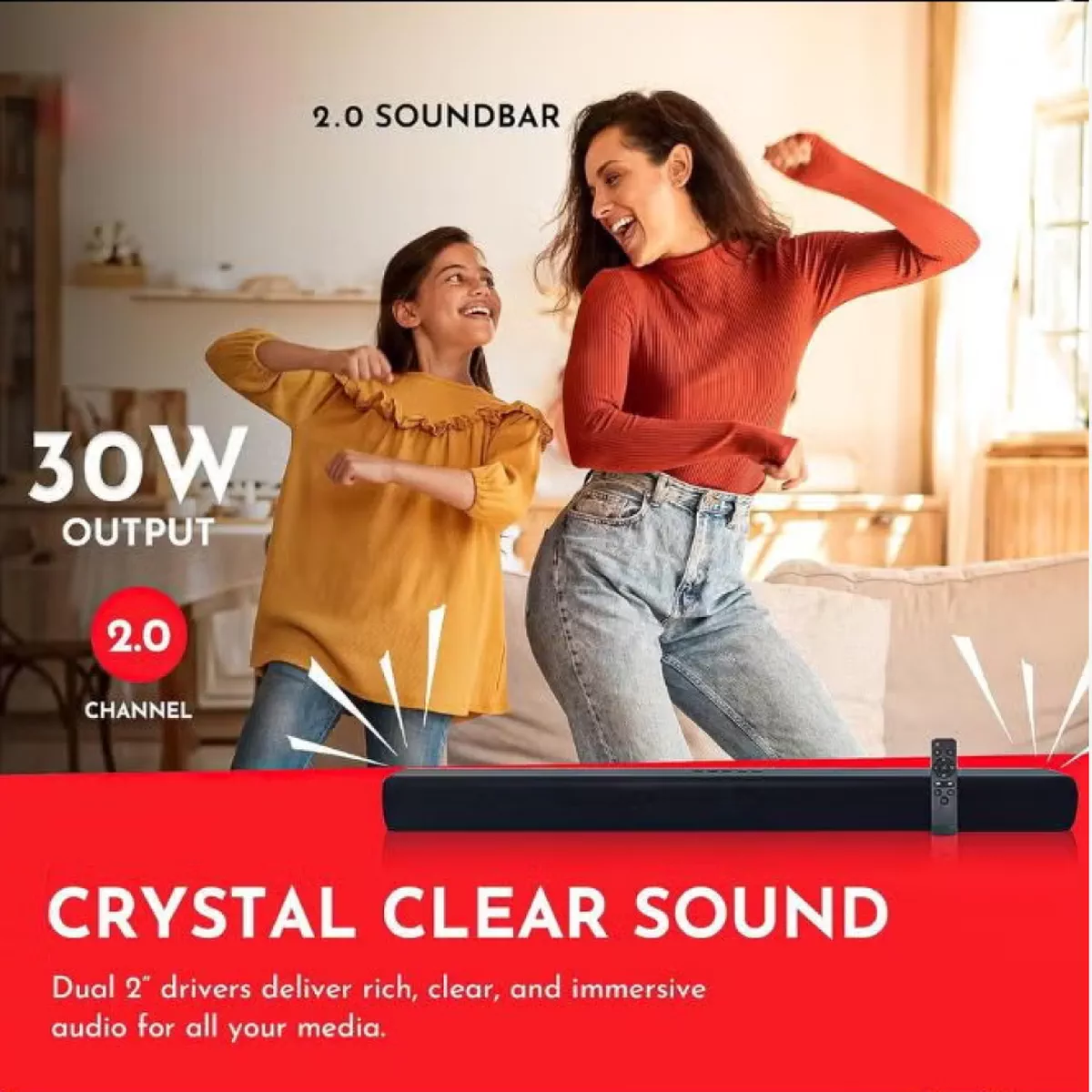 JVC 40 Inch Edgeless Full HD LED Android Smart TV with Dolby Audio, 60Hz, Paired with 2.0 Channel 30W Soundbar, Bluetooth, USB, FM Radio LT-40N550+SOUNDBAR Black-6-6