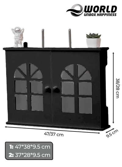 Eworld Stylish Wall-Mounted Router Rack for Wi-Fi Router, Set-Top Box, Light Cat Box, and More-1