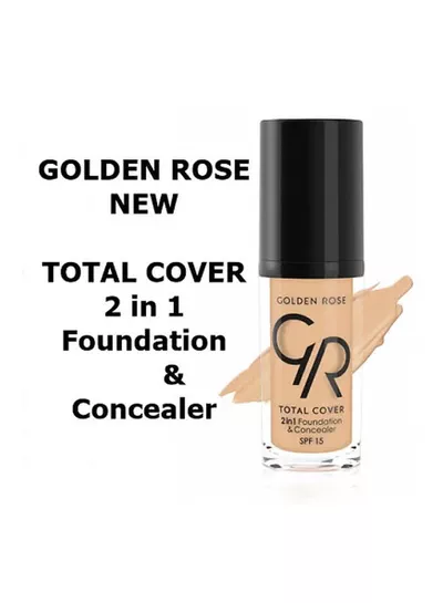 Golden Rose Total Cover 2-In-1 Foundation And Concealer SPF 15 15 Warm Sand-1