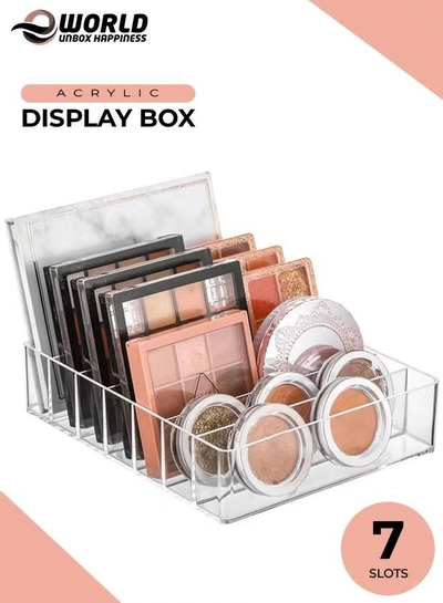 Eworld 7-Compartment Acrylic Cosmetic Organizer, Makeup Storage Display Box-0