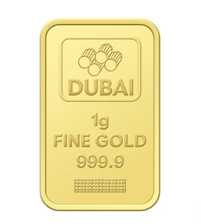 Dubai 1g Pure 999.9 Fine Gold Bar 24KT-0