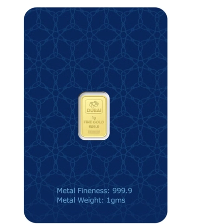 Dubai 1g Pure 999.9 Fine Gold Bar 24KT-2
