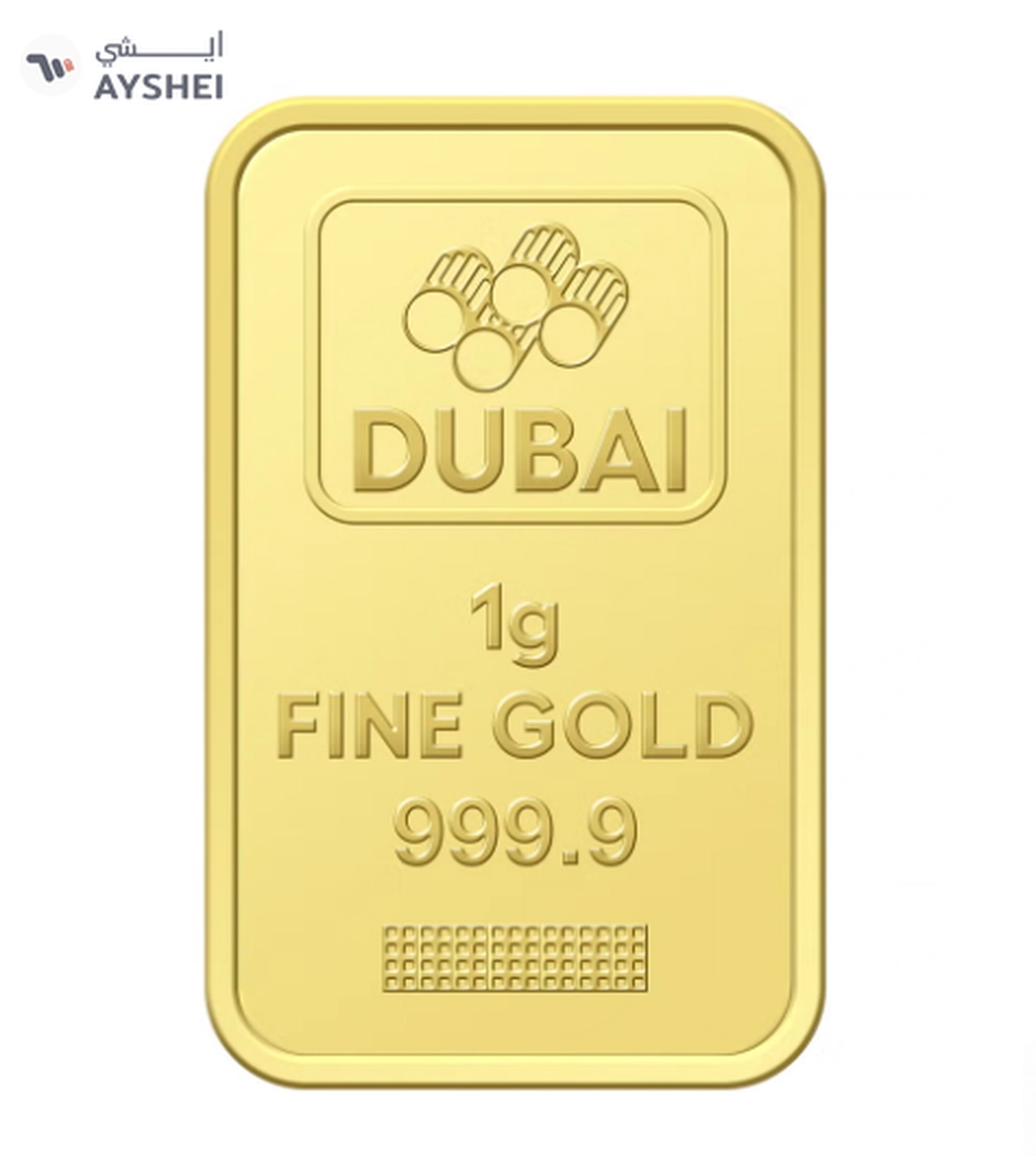 Dubai 1g Pure 999.9 Fine Gold Bar 24KT-0-0