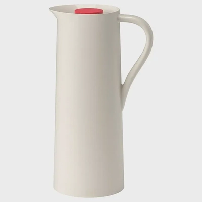 Stylish BEHÖVD Vacuum Flask - Beige & Red, 1 Liter-0