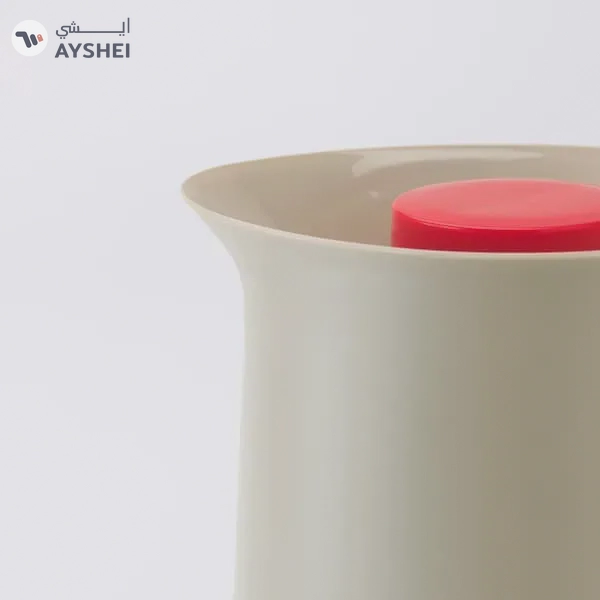 Stylish BEHÖVD Vacuum Flask - Beige & Red, 1 Liter