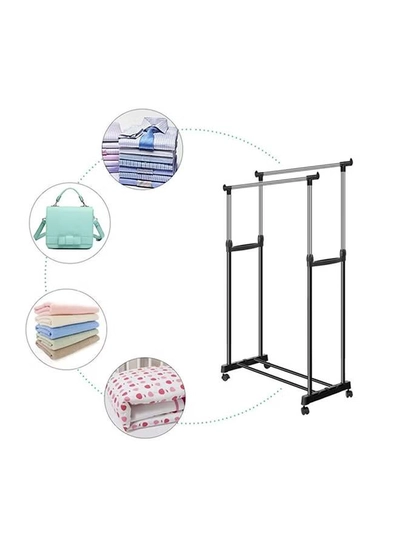 DOUBLE POLE Garment Organizer Black/Sliver 90cm-1